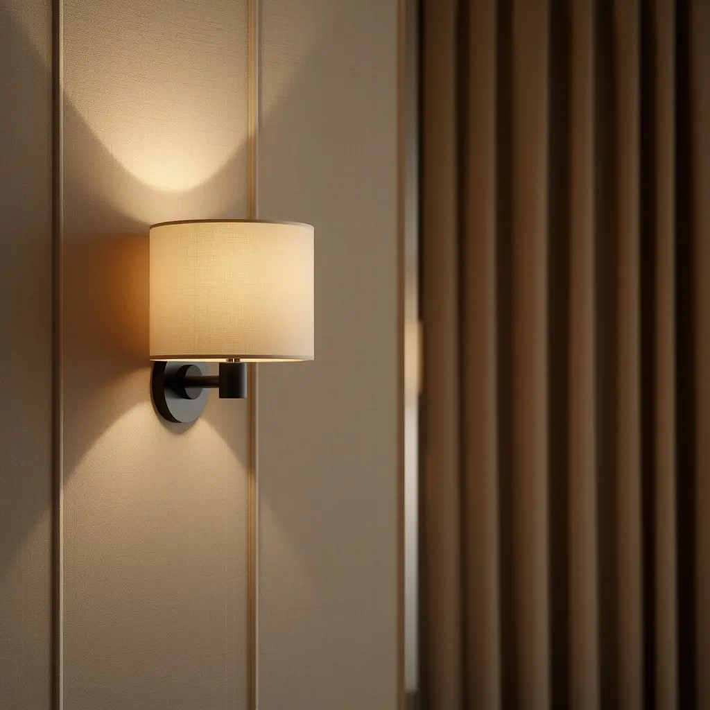 Gold rechargeable wall sconces with white shades